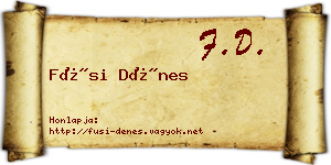 Füsi Dénes névjegykártya